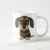 Wirehaered Dachshund | Cute Cartoon Dog Teckel Extra Grote Beker (Rechts)