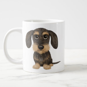 Wirehaered Dachshund Cute Cartoon Dog Teckel Extra Grote Beker