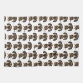 Wirehaered Dachshund | Cute Teckel Dog Pattered Theedoek (Horizontaal)