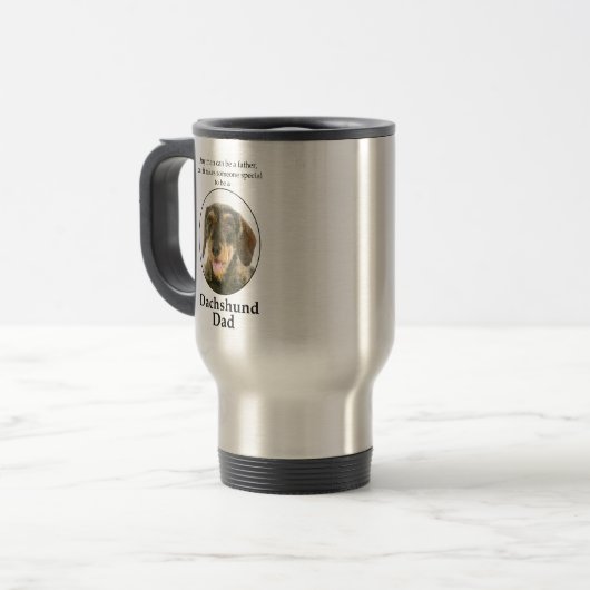 Wirehaered Dachshund Dad Travel Mug Reisbeker (Voorkant links)