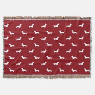 Wirehaered Dachshund Dog Silhouettes Patroon Deken