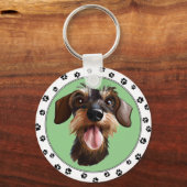 Wirehaered Dachshund Sleutelhanger (Voorkant)