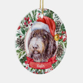 Wirehaered Pointer Custom Santa Kerstmis Ornament (Rechts)