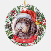 Wirehaered Pointer Custom Santa Kerstmis Ornament (Achterkant)