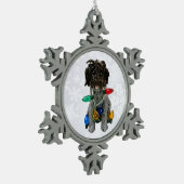 Wirehaered Pointing Griffon Dog kerstversiering Tin Sneeuwvlok Ornament (Links)