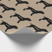 Wirehaered Pointing Griffon Hondenras Silhouette Cadeaupapier (Hoek)