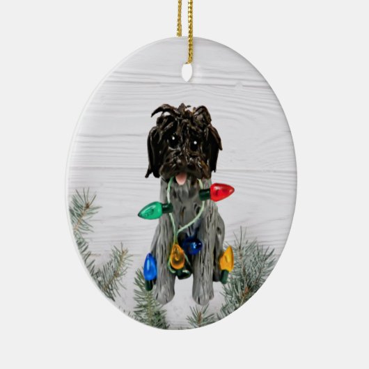 Wirehaered Pointing Griffon keramisch siermiddel Keramisch Ornament (Rechts)