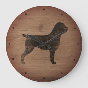 Wirehaered Pointing Griffon Silhouette Rustic Grote Klok