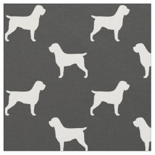 Wirehaered Pointing Griffon Silhouettes gevild Stof