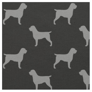 Wirehaered Pointing Griffon Silhouettes gevild Stof