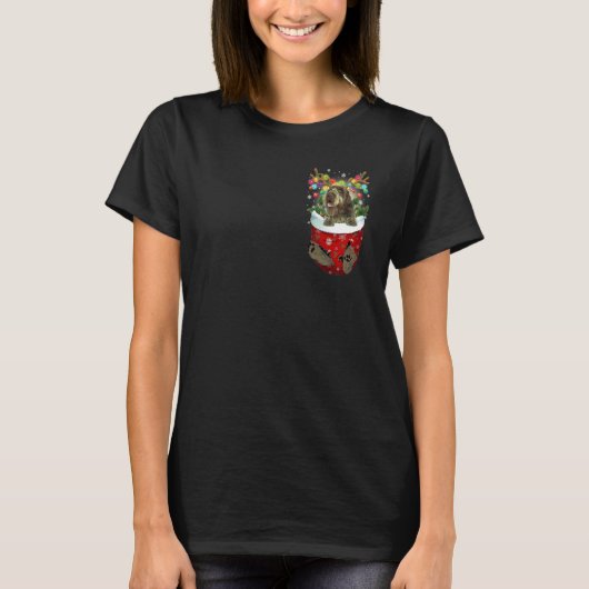 Wirehaered Pointing Griffon Snow Pocket Dogs Chri T-shirt (Voorkant)