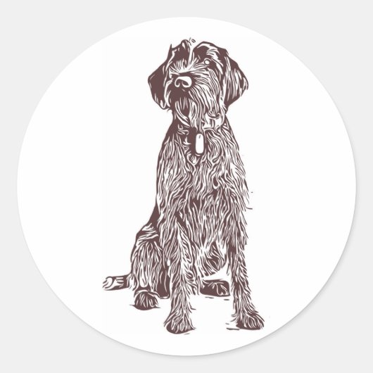 Wirehaered Pointing Griffon Sticker (Voorkant)