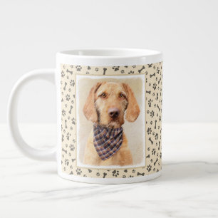 Wirehaered Vizsla-schildering - Cute Original Dog Extra Grote Beker