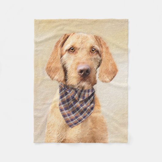 Wirehaered Vizsla-schildering - Cute Original Dog Fleece Deken (Voorkant)