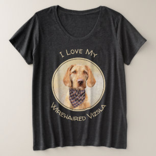 Wirehaered Vizsla-schildering - Cute Original Dog Grote Maat T-shirt