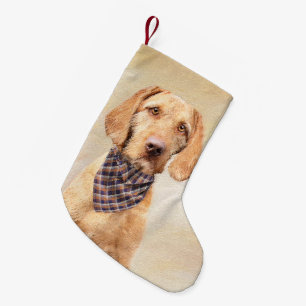 Wirehaered Vizsla-schildering - Cute Original Dog  Kleine Kerstsok