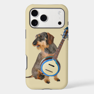 Wirehair Dachshund Jouer Banjo