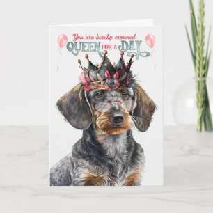Wirehair Dachshund Koningin voor Dag Grappige Verj Kaart