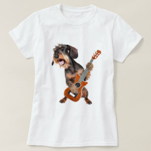 Wirehair Dachshund-speelgitaar T-Shirt