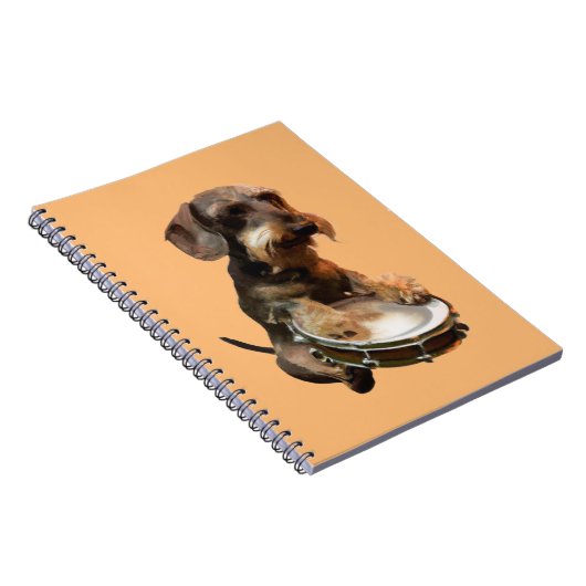 Wirehair Dachshund-speldrums Notitieboek (Rechterzijde)