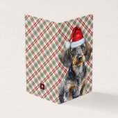 Wirehair Teckel Vakantie Plaid Kerst Kaart (Buitenkant)