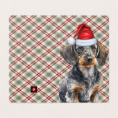 Wirehair Teckel Vakantie Plaid Kerst Kaart (Buitenkant ongevouwen)