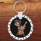 Wirehaire Dachshund-Sleutelhanger voor het afspele Sleutelhanger (Voorkant)