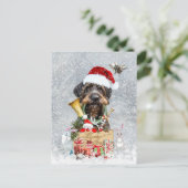 Wirehaire Pointer, Dog Kerstmis Briefkaart (Staand voorkant)