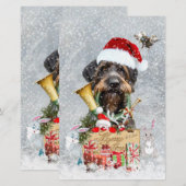 Wirehaire Pointer, Dog Kerstmis Briefpapier (Voorkant / Achterkant)