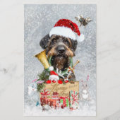 Wirehaire Pointer, Dog Kerstmis Briefpapier (Voorkant)