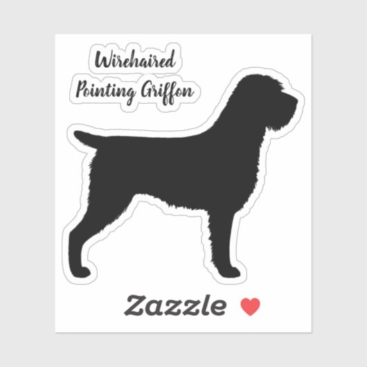 Wirehaire Pointing Griffon Dog Silhouette Sticker (Vel)