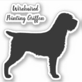 Wirehaire Pointing Griffon Dog Silhouette Sticker (Voorkant)
