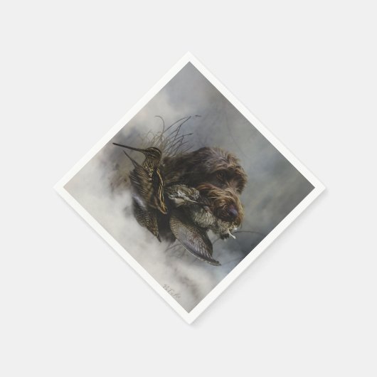 Wirehaire Pointing Griffon, Woodcock-jacht Servet (Hoek)