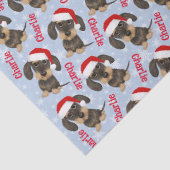 Wirehaired Dachshund Christmas Custom Name Dog Tissuepapier (Detail)