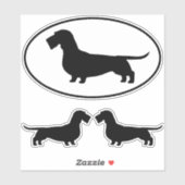 Wirehaired Dachshund Dog Silhouette Sticker Set (Vel)