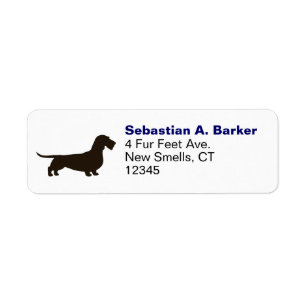 Wirehaired Dachshund Hond Silhouet Retouradres Etiket