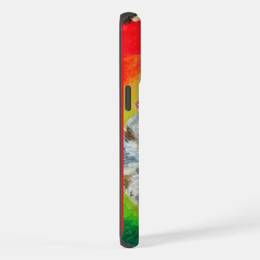 Wirehaired Dachshund Pastel Portret iPhone Hoesje (Rechterkant)