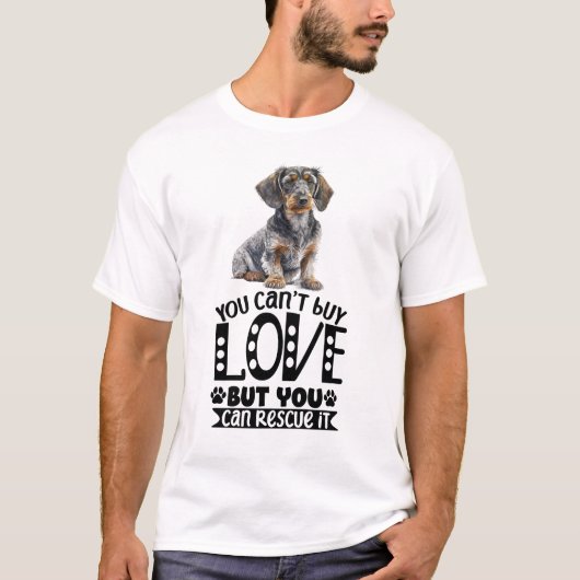 Wirehaired dachshund redde liefde t-shirt (Voorkant)