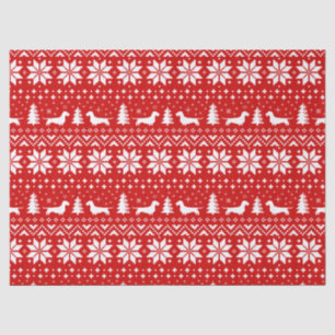 Wirehaired Dachshund Silhouetten Kerstpatroon Tissuepapier