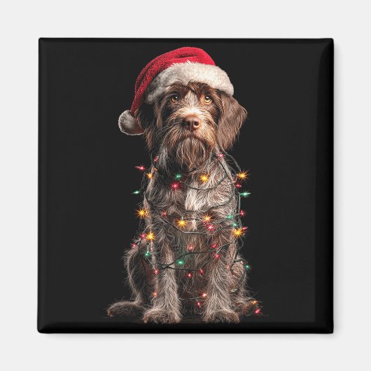 Wirehaired Inting Griffon Christmas Graphics Dog L Magneet (Voorkant)