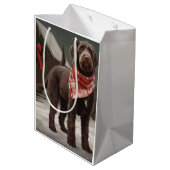 Wirehaired Pointing Dog in Sneeuw Kerstmis Medium Cadeauzakje (Achterkant Gekanteld)