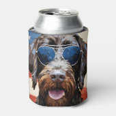 Wirehaired Pointing Griffon 4th of July Independen Blikjeskoeler (Blikje Voorkant)