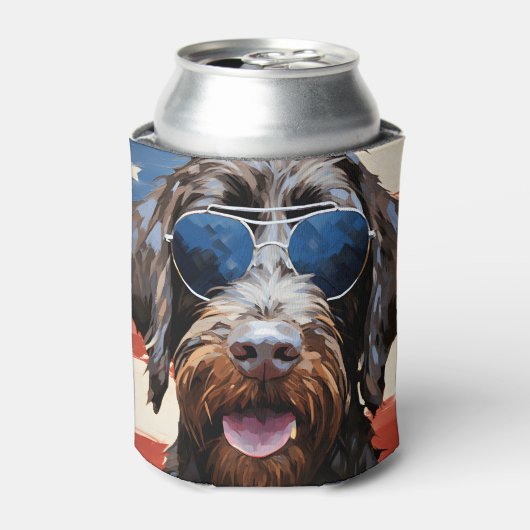 Wirehaired Pointing Griffon 4th of July Independen Blikjeskoeler (Blikje Voorkant)
