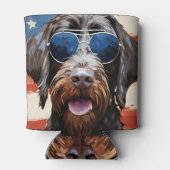 Wirehaired Pointing Griffon 4th of July Independen Blikjeskoeler (Achterkant)