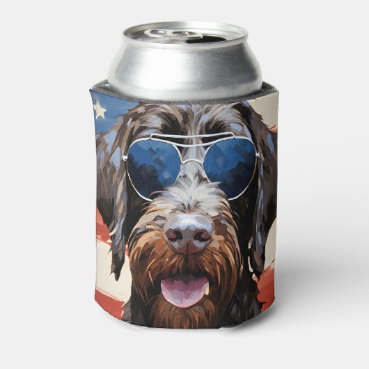 Wirehaired Pointing Griffon 4th of July Independen Blikjeskoeler (Blikje Achterkant)