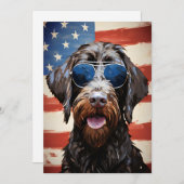 Wirehaired Pointing Griffon 4th of July Independen Feestdagenkaart (Voorkant / Achterkant)