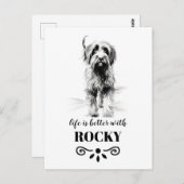 Wirehaired Pointing Griffon Aangepaste hondennaam Briefkaart (Voorkant / Achterkant)