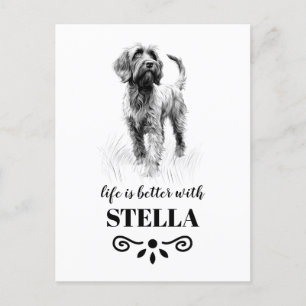 Wirehaired Pointing Griffon Aangepaste hondennaam Briefkaart