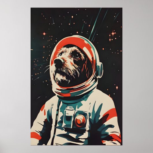 Wirehaired Pointing Griffon Astronaut Poster (Voorkant)