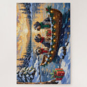 Wirehaired Pointing Griffon Christmas Boat Holiday Legpuzzel (Verticaal)